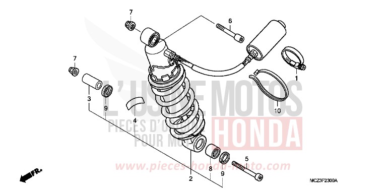 KISSEN, HINTEN von Hornet 900 IRON NAIL SILVER METALLIC-U (NH167) von 2002